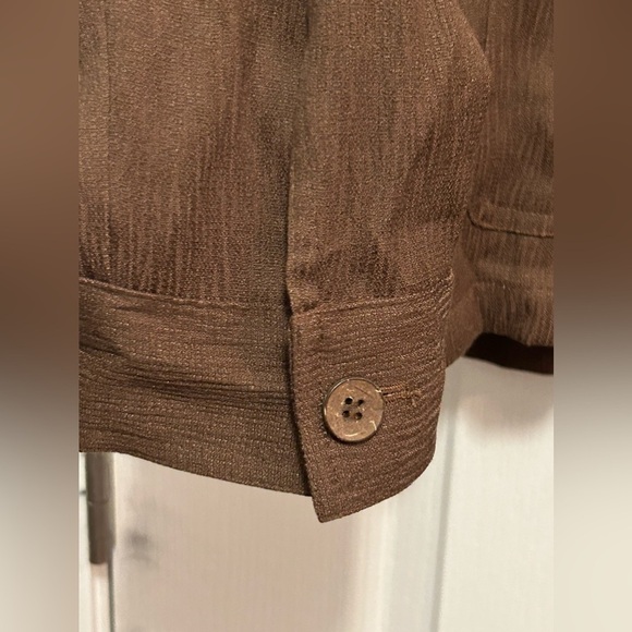 Women’s 16 villager by Liz Claiborne blouse NWT brown collared shirt - Picture 5 of 12